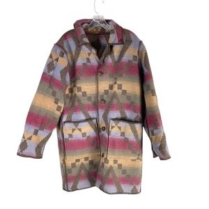 Woolrich Vintage Wool Blanket Coat Reversible Jacket SZ M